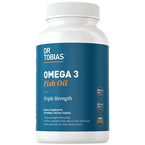 Dr. Tobias Omega 3 Fish Oil, 800 mg EPA 600 mg DHA Omega 3 Supplement for Heart