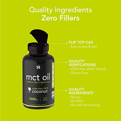 Sports Research Keto MCT Oil Capsules derived from Coconut Oil | Keto Fuel for The Brain Sports Research