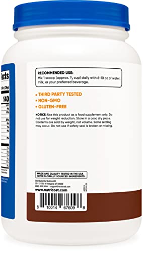 Nutricost Whey Protein Concentrate (Chocolate) 2LBS - Gluten Free & Non-GMO Nutricost
