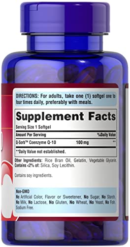 Puritan's Pride CoQ10 100mg, Supports Heart Health, 240 Rapid Release Softgels Puritan's Pride