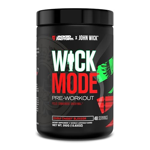 Jacked Factory X John Wick - Wick Mode Pre Workout Powder - Intense Energy, Battle-Rea