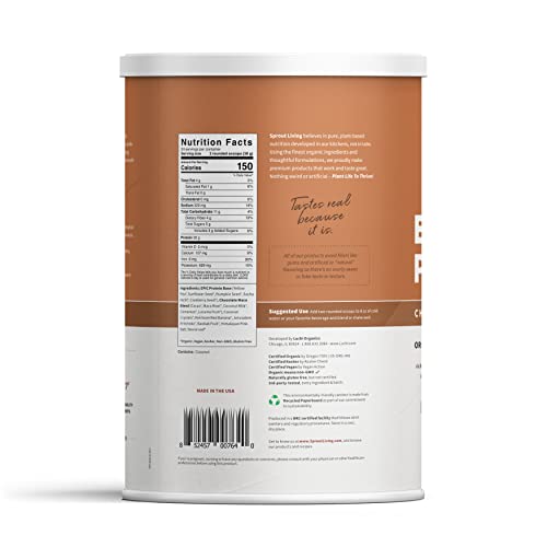 Sprout Living Epic Protein, Plant Based Protein & Superfoods Powder, Chocolate Maca Sprout Living