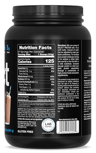 PEScience Select Low Carb Protein Powder, Chocolate Truffle, 27 Serving, Keto Friendly PEScience