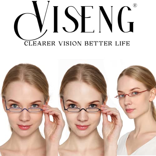 Viseng 2 Pairs Slim Pocket-Sized Metal Reading Glasses: Your Stylish Travel Companion Viseng