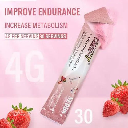 SEDDS L-Citrulline Taurine 2:1, Strawberry-Flavored L Citrulline Powder Citrulline Supplements, Vegan Taurine Powder, Caffeine Free, Gluten Free, 30 Pack