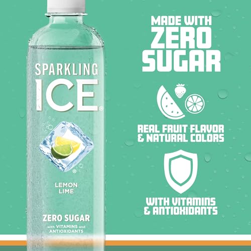 Sparkling Ice, Lemon Lime Sparkling Water, Zero Sugar Flavored Water, with Vitamins Sparkling ICE