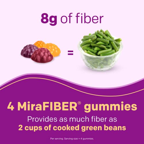 MiraLAX: MiraFIBER Gummies, 8g of Daily Prebiotic Fiber with B Vitamins to Support MiraLAX