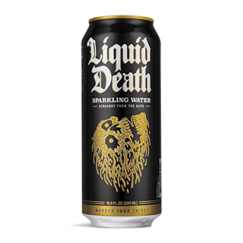 Liquid Death Sparkling Mountain Water, 16.9 oz Tallboys (18-Pack) Liquid Death