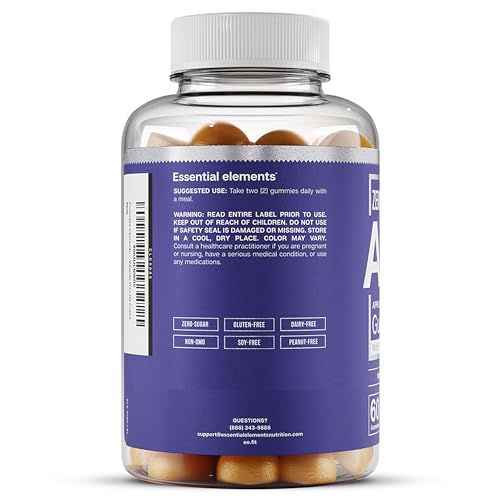 Essential Elements Zero-Sugar ACV Apple Cider Vinegar Gummies from “The Mother” Essential Elements