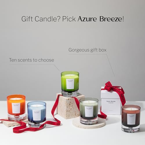 Pumpkin Scented Candles for Home - 12 oz, 70 Hours Burning - Natural Essential Oils & Soy Wax Azure Breeze