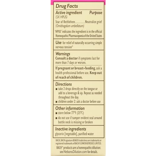 Bach Original Flower Remedies, Star of Bethlehem for Grief and Shock (Non-Alcohol Formula) Bach