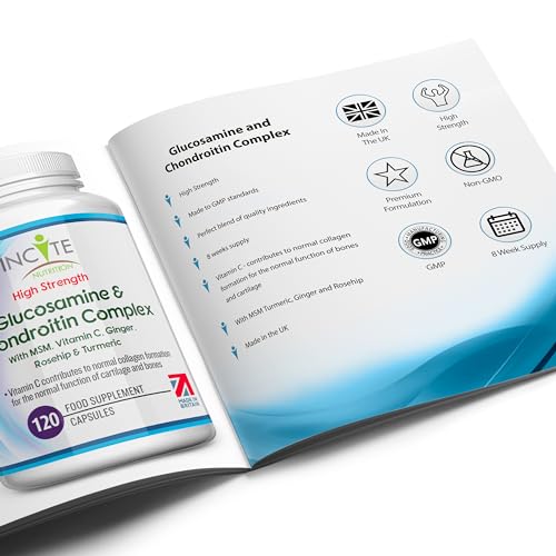 Glucosamine and Chondroitin High Strength Complex with MSM, Vitamin C, Ginge Incite Nutrition