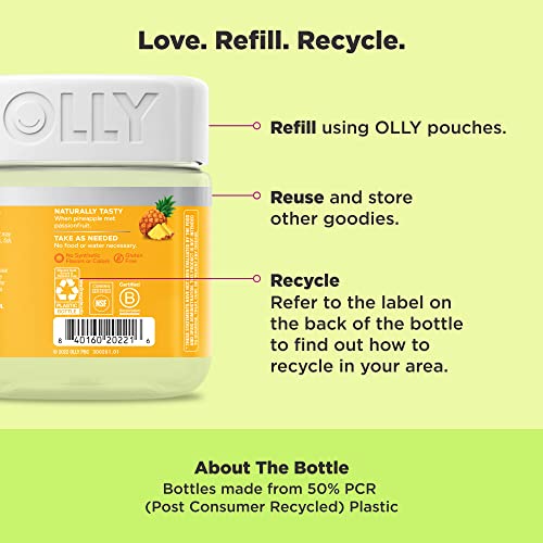 OLLY Post-Game Recover Workout Gummy Rings, Vitamin D, Turmeric, Electrolytes, Pineapple OLLY