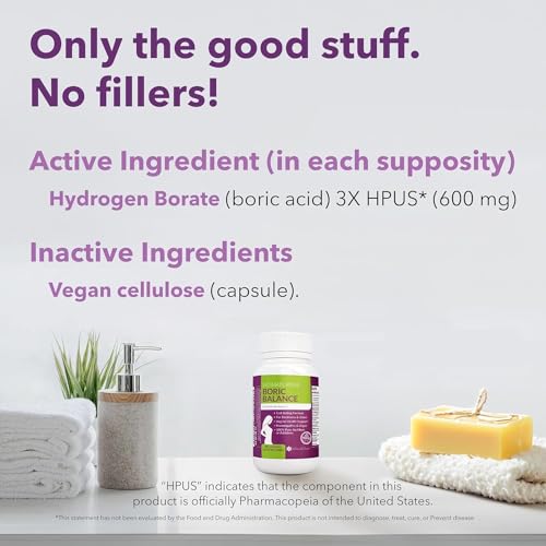 Intimate Rose Boric Acid Suppositories and pH Test Strips for Women (50 Strips) Bundle. Intimate Rose