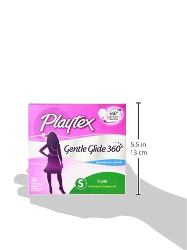 Playtex Simply Gentle Glide Unscented Tampons, Super Absorbency, 36 Count (Pack of 1) PLAYTEX