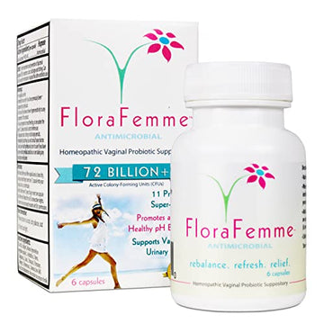 FLORAFEMME - pH Vaginal Probiotics Suppository - Supports pH Balance of Yeast & Bacteria