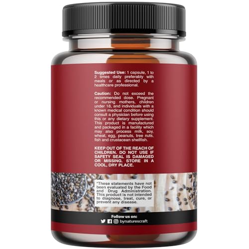Potent Chia Seed Extract Pills for Men and Women Natural Supplement for Weight Loss Natures Craft