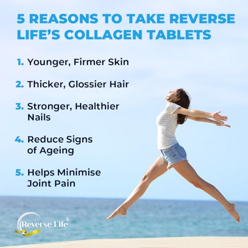 Reverse Life Powerful Marine Collagen Tablets 1800mg with Vitamin C & Vitamin D3 + Magnesium Reverse Life