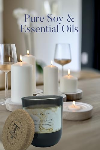 Sandalwood Bourbon Non-Toxic Candles | Natural Candles for Men |Aromatherapy Candle Relaxing Terreux Mind & Body