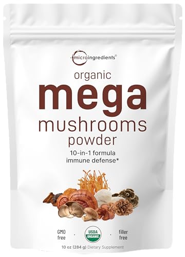 Sustainably US Grown, Organic Mega Mushroom 10 in 1 Complex Formula Powder