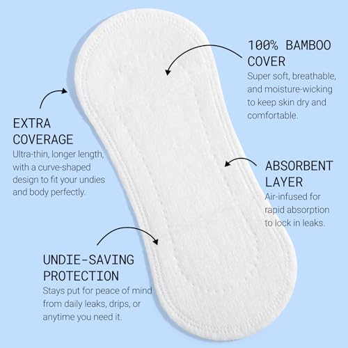 Flex Bamboo Panty Liners (50 Count) | Ultra Thin Daily Pantyliners | Fragrance-Free Feminine Care FLEX