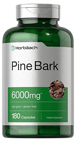 Pine Bark Extract | 6000 mg | 180 Capsules | Standardized to Contain 380 mg Proanthocyan