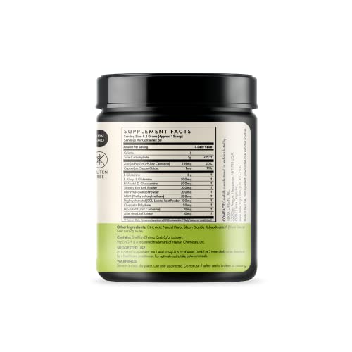 Healthy Gut Green Apple | 30-Servings with L-Glutamine, Zinc, Glucosamine, Slippery TERRA ORIGIN