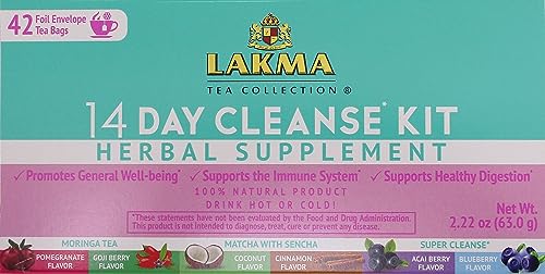 Lakma 14 Day Cleanse Kit Green Tea - 42 Tea Bags HYLEYS