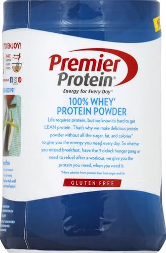 Premier Protein Powder, Vanilla Milkshake, 30g Protein, 1g Sugar, 100% Whey Protein Premier Protein