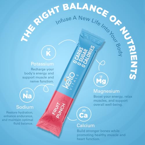 Keto Vitals Original Electrolytes Powder Packets | Keto Friendly Electrolyte Travel Packets Keto Vitals
