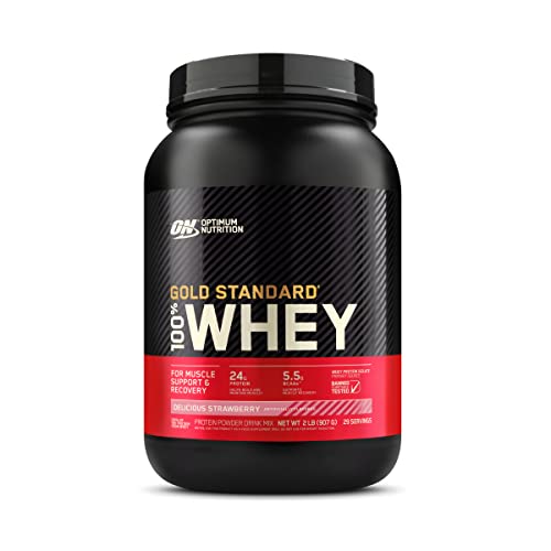 Optimum Nutrition Gold Standard 100% Whey Protein Powder, Delicious Strawberry