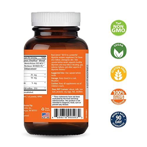 Real-Zymes™ KETO Digestive Enzymes Supplement with Probiotics for Better Digestion PURE ESSENCE LABS