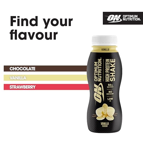 Optimum Nutrition High Protein Shake Bottles, Ready To Drink Healthy Snacks, No added Optimum Nutrition