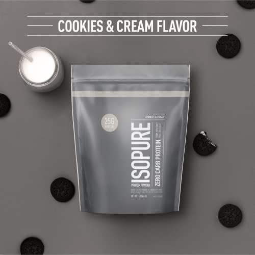Isopure Protein Powder, Zero Carb Whey Isolate, Gluten Free, Lactose Free, 25g Protein Isopure