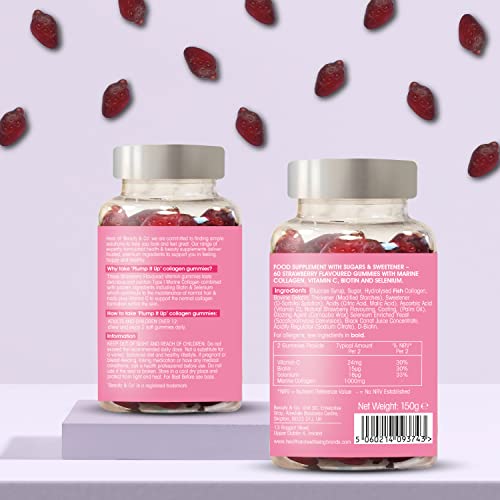 Beauty & Co Collagen Gummies by - 120 Marine Collagen Gummies with Biotin, Vitamin C & Selenium (120) Beauty & Co