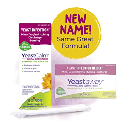 Boiron YeastCalm Homeopathic Suppositories for Yeast Infections, Burning, Discharge Boiron