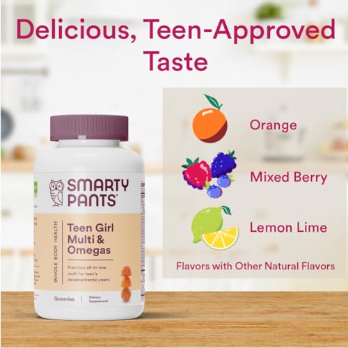 SmartyPants Teen Girl Multivitamin Gummies: Omega 3 Fish Oil (EPA/DHA), Vitamin D3 SmartyPants