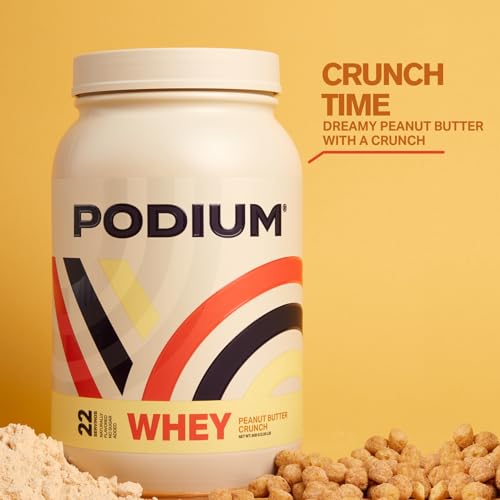 Podium Nutrition, Whey Protein Powder, Peanut Butter Crunch, 22 Servings, 27g of Whey Podium Nutrition