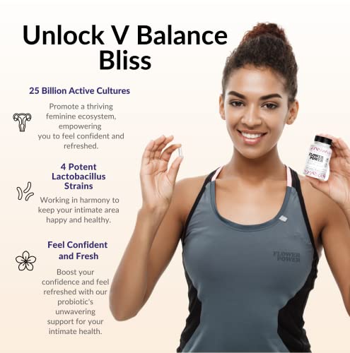 Flower Power 'Divine Vagine' Blend - 30 ct for Balance Urinary Tract Infection, V Health Support for Women Flower Power