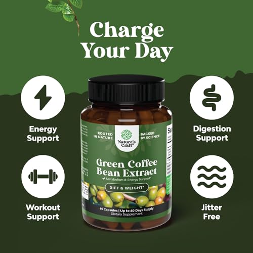 Green Coffee Bean Extract for Weight Loss Dietary Supplement Maximum Strength Vitamins Natures Craft