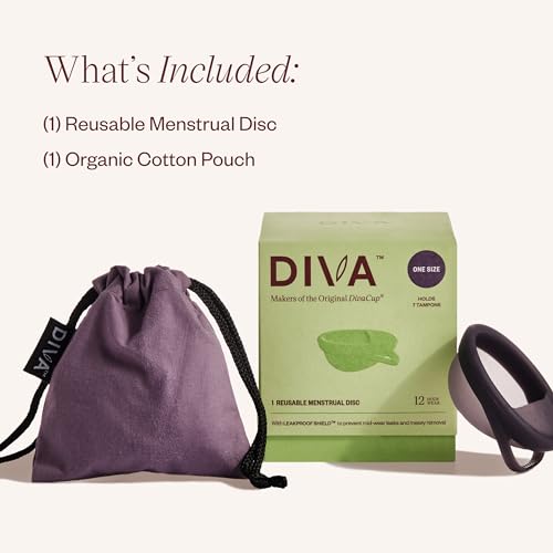 Diva Disc - Comfortable, Reusable Menstrual Disc with Leakproof Shield - Period Disc for Up to 12 Hours DivaCup