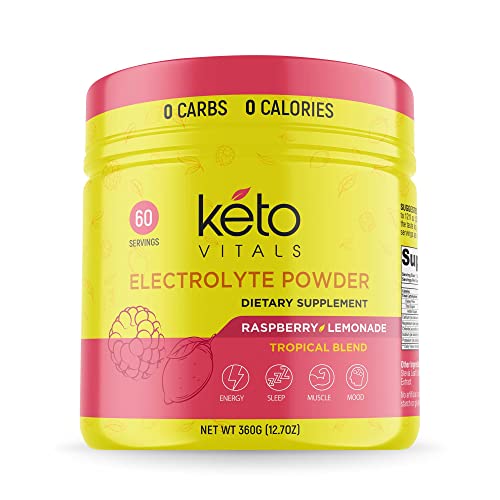 Keto Vitals Electrolytes Powder - Sugar Free Keto Electrolytes Powder with Potassium Keto Vitals