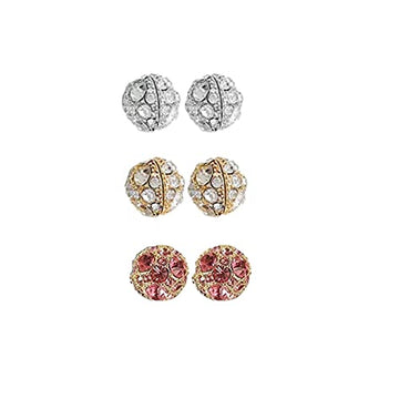 Dorina Ear Acupressure Magnetherapy Detoxi Earrings Set,Magnetic Lymphatic Cubic Zirconia