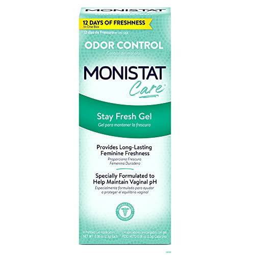 Monistat Stay Fresh Gel, Odor Eliminating Gel for Feminine Care, Fragrance Free Vaginal Gel, Prefilled