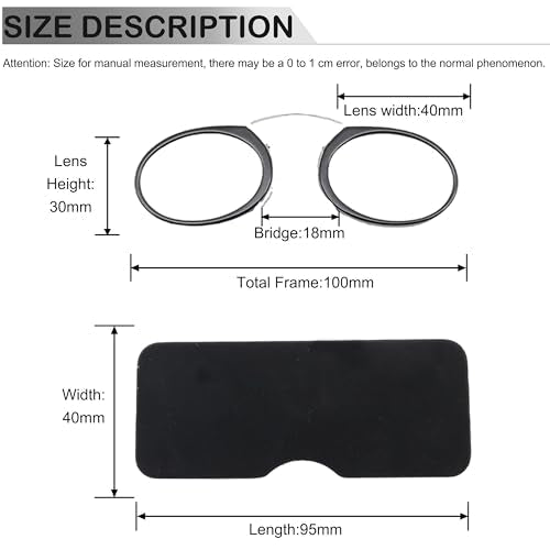 COVESATO Mini Armless Reading Glasses for Men Women Slim Thin Clip on Nose Readers COVESATO