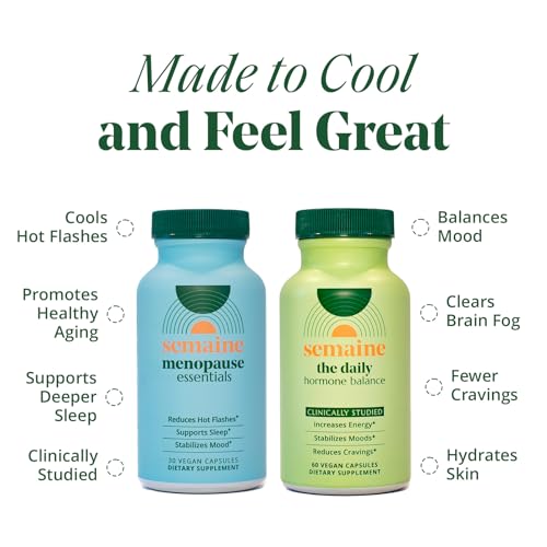 Semaine Peri/Menopause Bundle for Thicker Hair, Hot Flashes, Deeper Sleep, Fewer Cravings, Better Moods Semaine