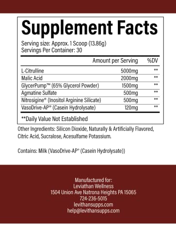 Leviathan Wellness Vigor - Stimulant Free, Nitric Oxide Boosting Pre-Workout Powder Leviathan Wellness