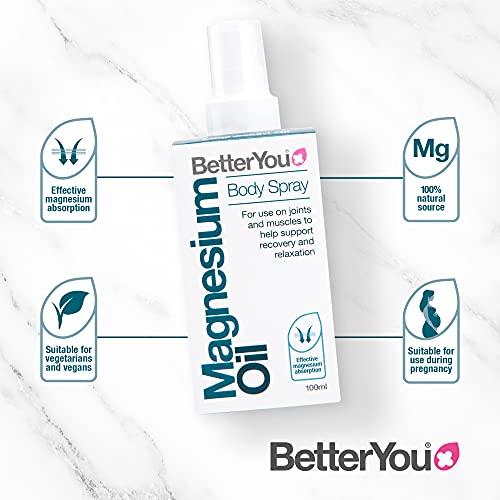 BetterYou Magnesium Oil Body Spray, Pure and Natural Source of Magnesium Chloride BetterYou