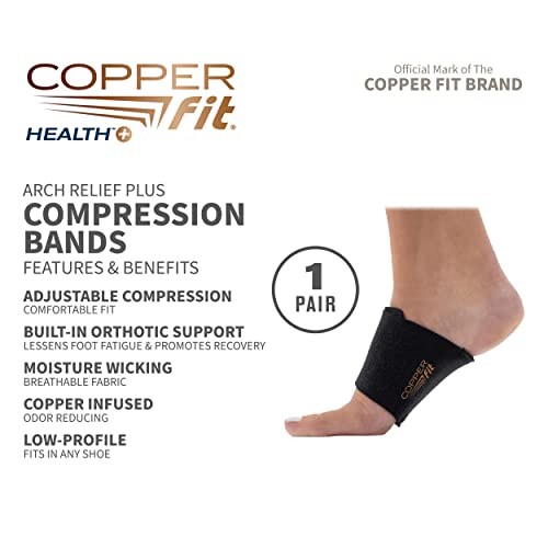 Copper Fit Health Unisex Arch Relief Plus with Built-In Orthotic (Pack of 12) Copper Fit