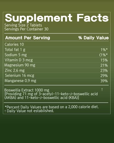 FromBIO for Joints Health and Cartilage, Boswellia, 1,000mg of Boswellia and 71mg of AKBA & KBA FromBIO